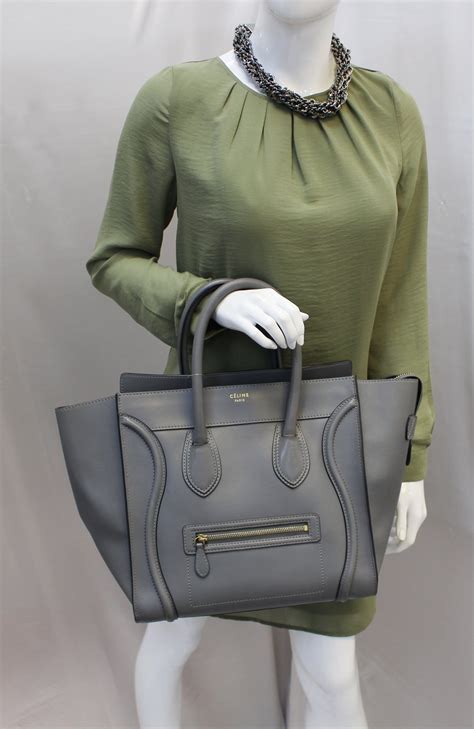 celine grey mini luggage tote|celine mini luggage tote used.